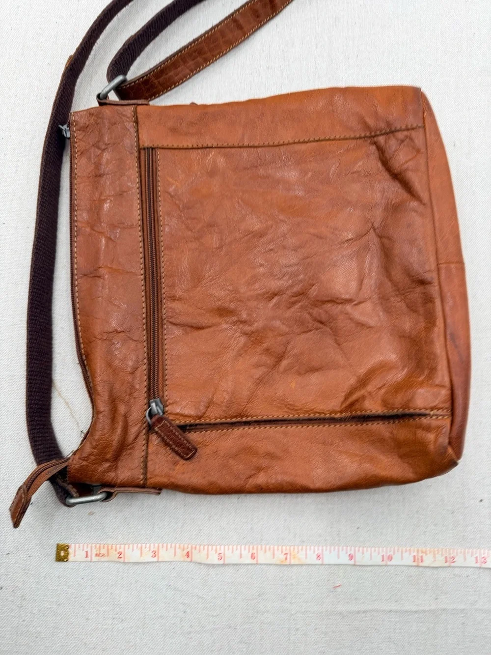 Jack Georges Men's Brown Leather Crossbody Shoulder Bag